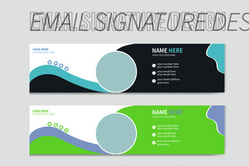 Modern And Minmalist Email Signature or Email&nbsp;Footer&nbsp;Template Business Email Signature Banner  