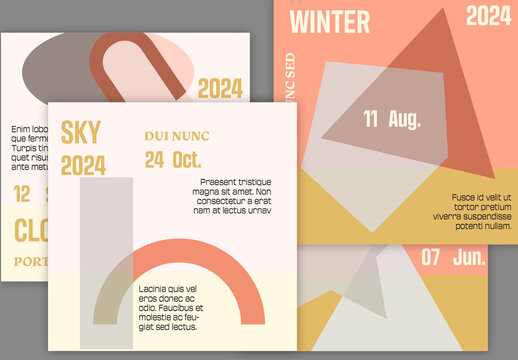 Social Media Square Post Layout Simple Overlapping Geometrical Shapes Light Color