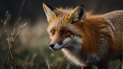 Fototapeta premium Vibrant Fox On the Hunt