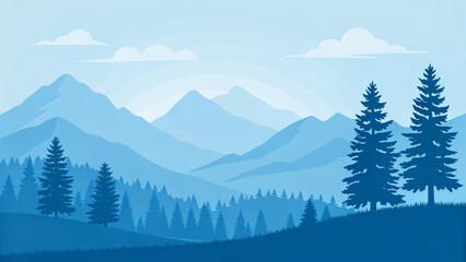 Obraz premium winter landscape with mountains