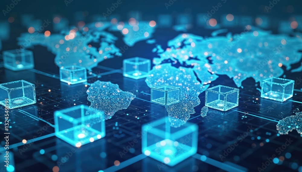 Poster global business network connection, data analysis. digital tech, software development, teamwork, str