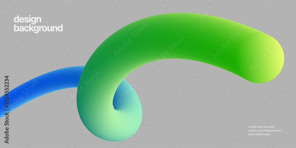Wall mural background with wavy gradient shapes. colorful squiggles gradient lines design for social media, pos