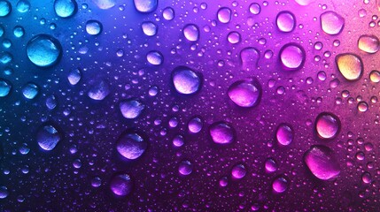 Colorful Water Droplets on Gradient Background