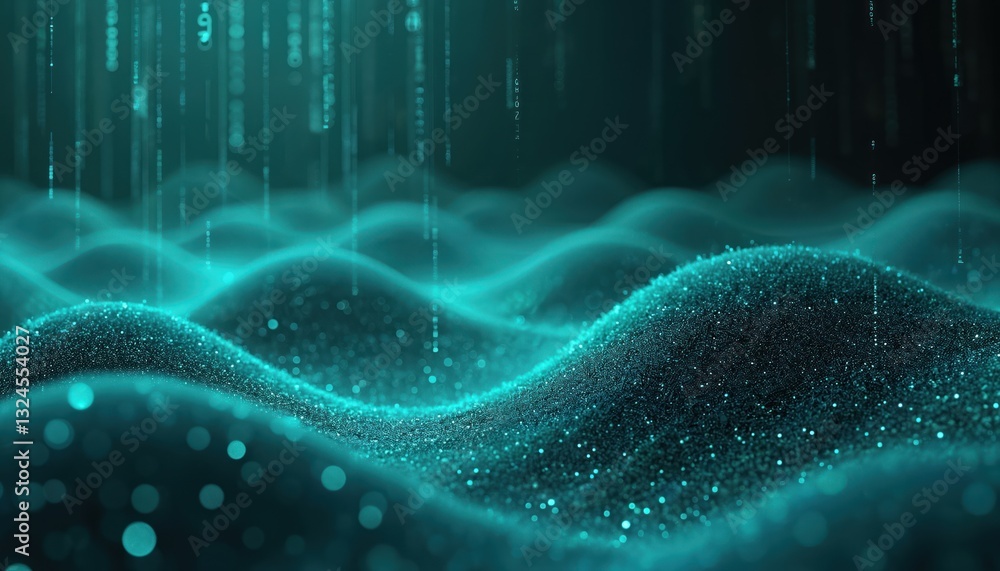 Poster 3d rendering of abstract tech background. futuristic cyberspace design. digital network, science, da