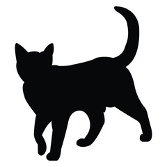 Set of black cat silhouettes.