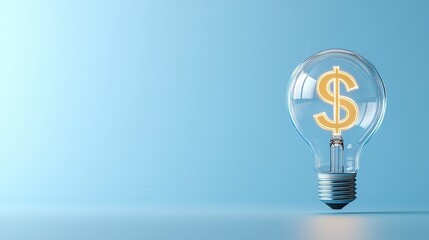 This image depicts an illuminated lightbulb with a prominent dollar symbol inside symbolizing the financial opportunities and innovative ideas that can lead to success and wealth