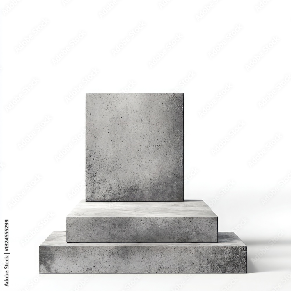 Poster threetiered concrete platform minimalist display stand modern architecture concrete texture backgrou