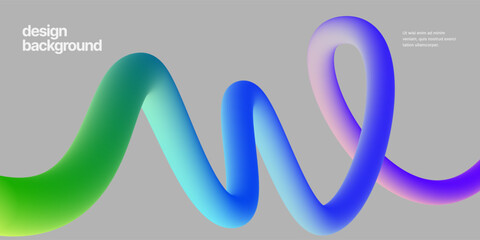 Colorful squiggles gradient lines design for flyer, cover or banner. Background with wavy gradient shapes. Vector illustrations.