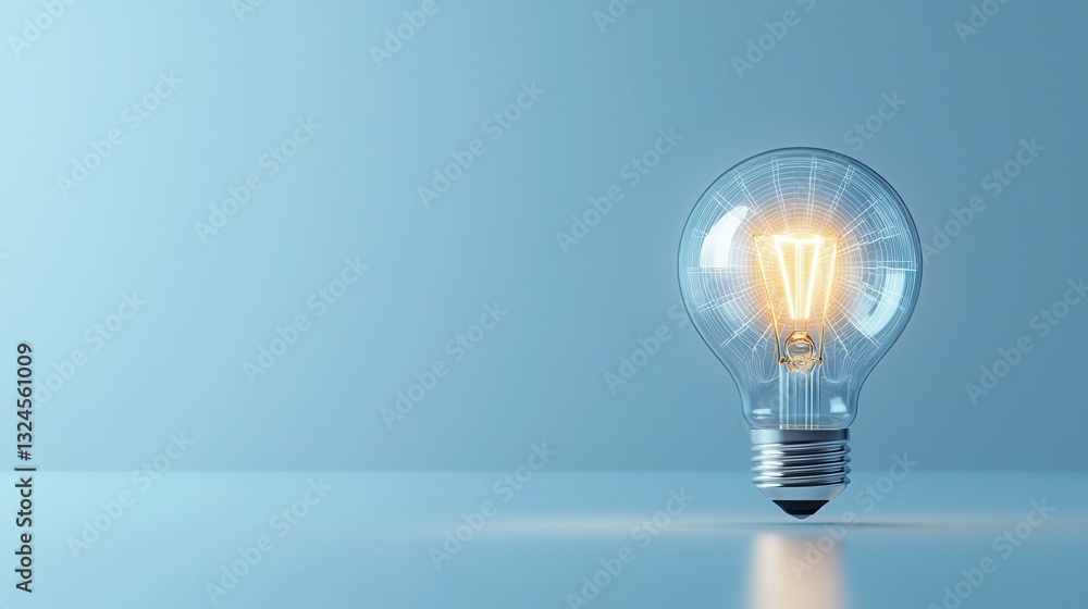 Aufkleber a single glowing lightbulb stands out against a plain background symbolizing the power of technology