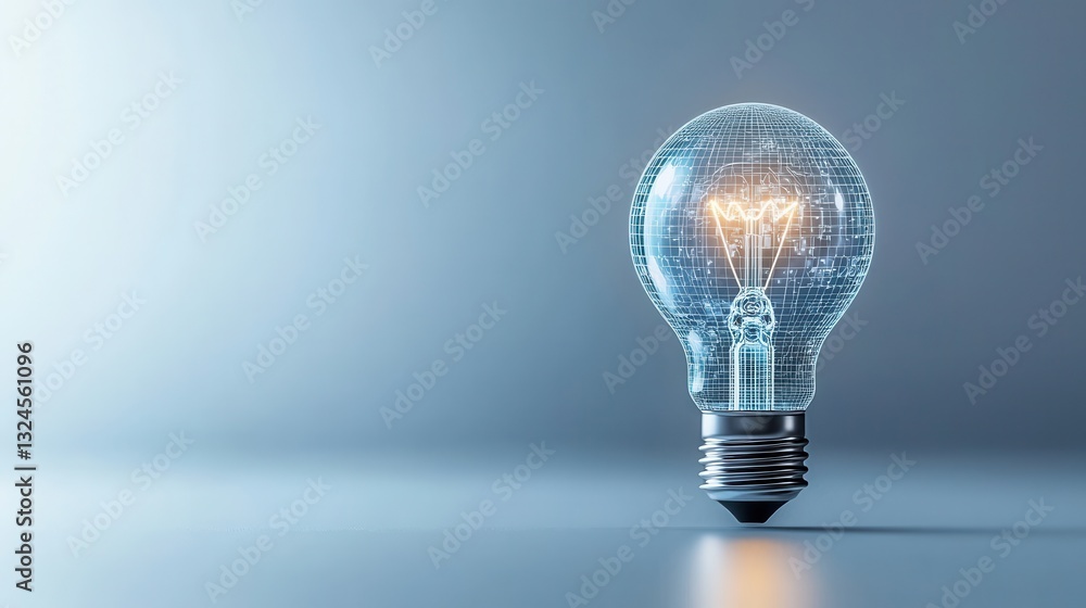 Aufkleber a high tech innovative representation of wealth and success featuring a glowing light bulb symbolizi