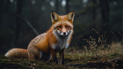 Naklejka premium Wild Fox In the Meadow