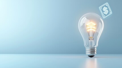 A brilliantly lit lightbulb shines against a sleek high tech 3D rendered backdrop representing innovation technology and the potential for groundbreaking ideas and discoveries  category Technology