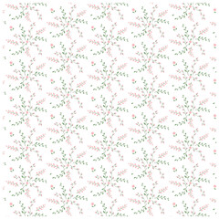 Pink Color Vector seamless Floral pattern
