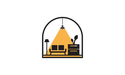 Furniture logo design with creative concept vector image