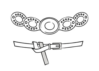 Stylized belt and buckle illustration. Vector illustration