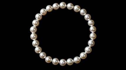 Fototapeta premium Elegant necklace with shining pearls displayed.