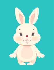 Cute cartoon bunny illustration. Vector illustration