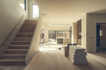 Fototapeta premium Room with scattered books