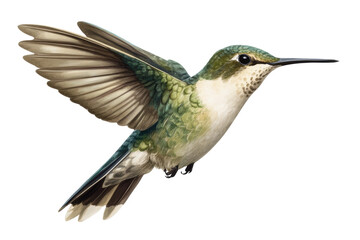 Fototapeta premium Colorful hummingbird in mid-flight, cut out