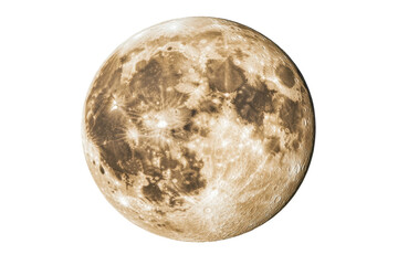 Naklejka premium Full moon glowing brightly in a night sky, cut out