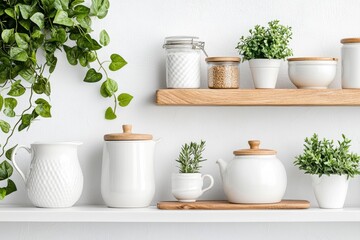 A modern zero-waste kitchen with reusable containers, a compost bin, and no visible garbage