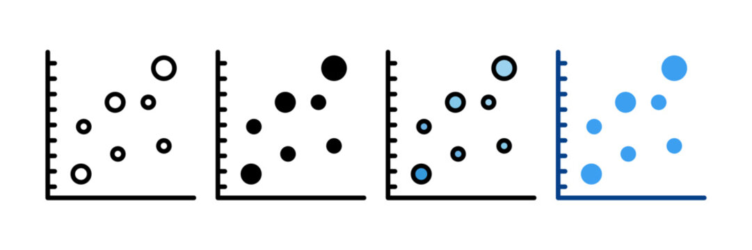 Scatter Plot Icon Set Multiple Style Collection