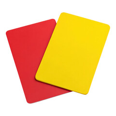 Red and yellow cards for soccer referees, symbolizing penalties and fouls