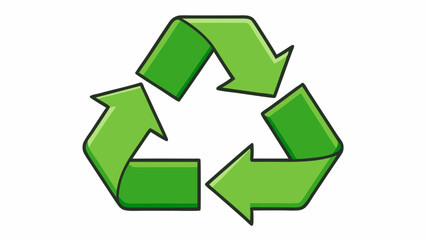 Green recycling symbol with three arrows in a triangular loop