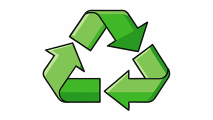 Green recycling symbol with three arrows in a triangular loop