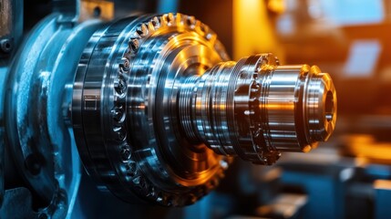 Fototapeta premium Precision Metalwork: A Close-Up View of Complex Industrial Engineering