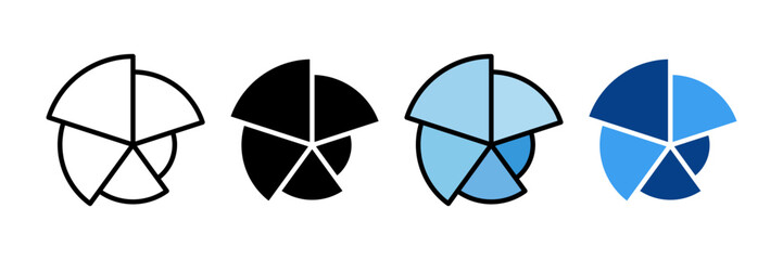 Polar Area Chart Icon Set Multiple Style Collection