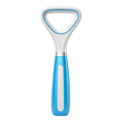 Oral hygiene accessory, tongue scraper, dental care tool, blue handle, ergonomic design, cleaning device, fresh breath