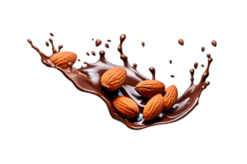 almonds with chocolate splashes