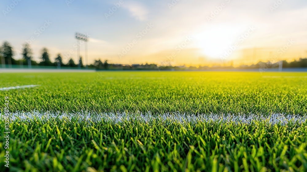 Aufkleber a close up view showcasing the vibrant lush green grass and distinct striped pattern of an maintaine