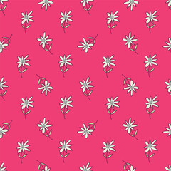 Exotic hand drawn flowers, seamless patterns with floral for fabric, textiles, clothing, wrapping paper, cover, banner, home decor, abstract backgrounds. Vector illustration.