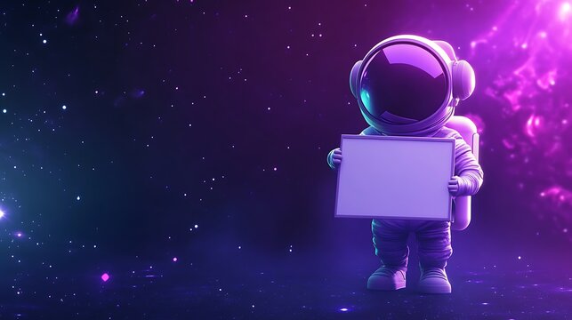 astronut with a sign