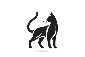 silhouette of cat in black and white