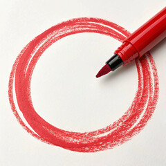Red Circle Brush Stroke Marker Highlighter