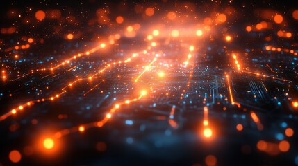 Obraz premium Abstract Glowing Network Background