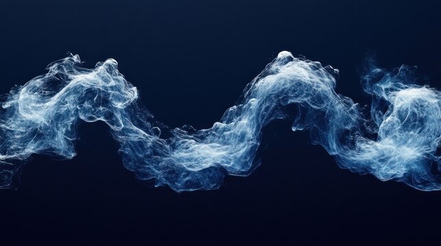 Abstract Wavy Smoke Design on Dark Background