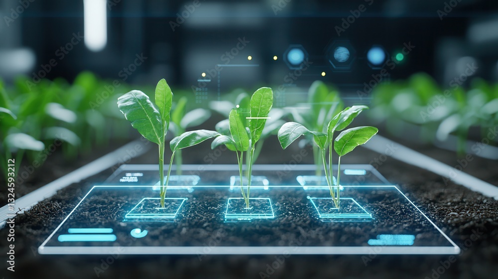 Poster a image showcasing a close up view of corn seedlings highlighting the details and intricacies of ear