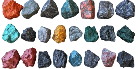 set of blue and black and white buttons