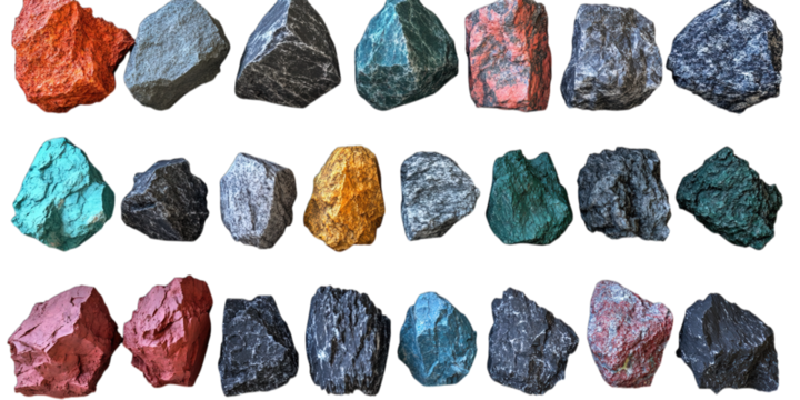 set of blue and black and white buttons