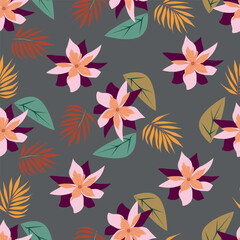 Vintage seamless floral pattern. Ditsy style background of small flowers. Ditsy floral over light yellow background. Small flower pattern for fashion, wrapping, printing on fabrics and surface