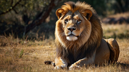 Fototapeta premium male lion in the wild