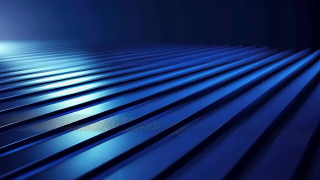 Abstract blue metallic surface with  parallel lines