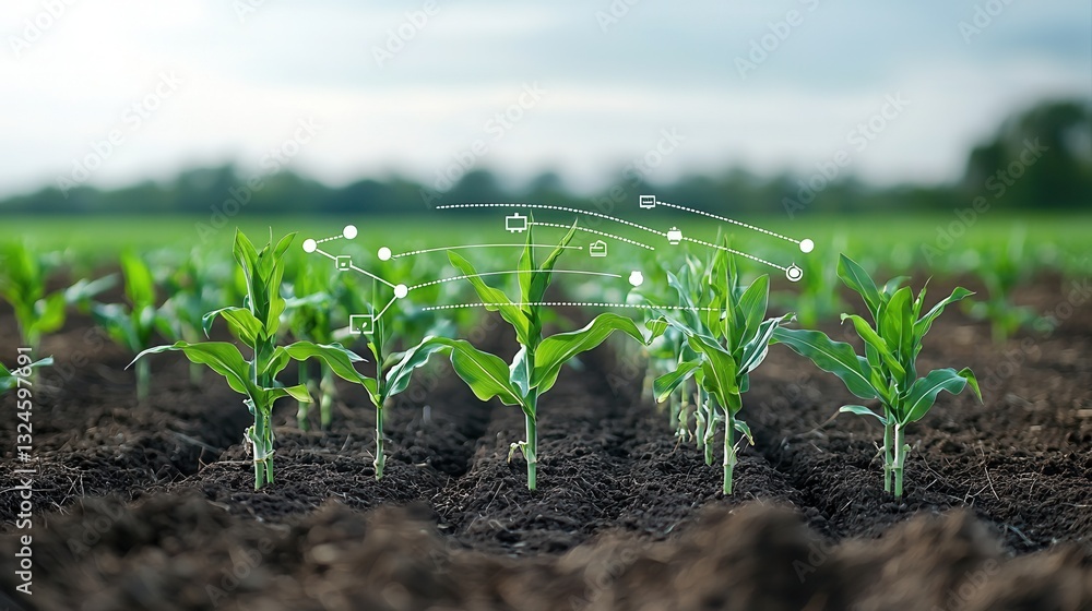 Poster this image depicts a futuristic and technologically advanced representation of modern agriculture sh