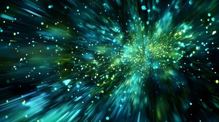 Abstract Teal Green Light Burst Background