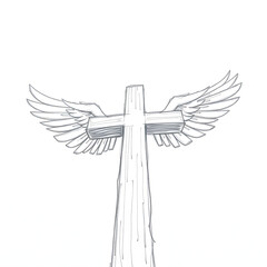cross with angel wings