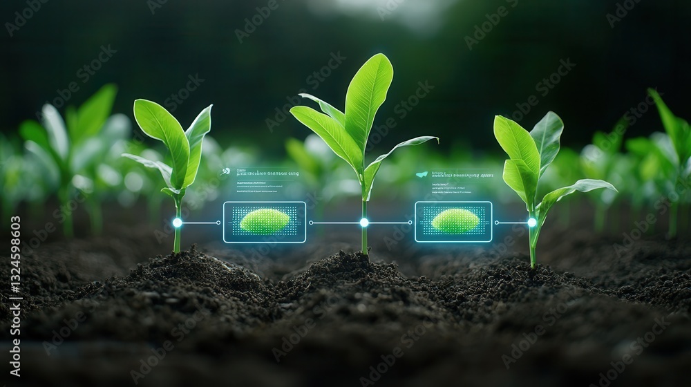 Poster this visually striking image showcases the future of smart farming depicting advanced agricultural t